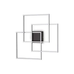 Plafoniere Moderne-Ideal Lux Frame pl quadrato plafoniera a led 35w 3000k nera moderna
