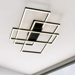 Plafoniere Moderne-Ideal Lux Frame pl rettangolo plafoniera a led 31w 3000k moderna nera