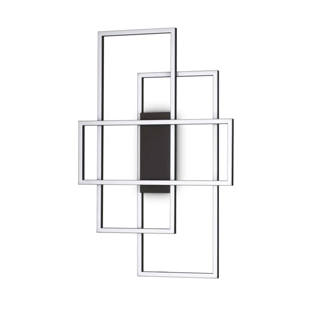 Plafoniere Moderne-Ideal Lux Frame pl rettangolo plafoniera a led 31w 3000k moderna nera
