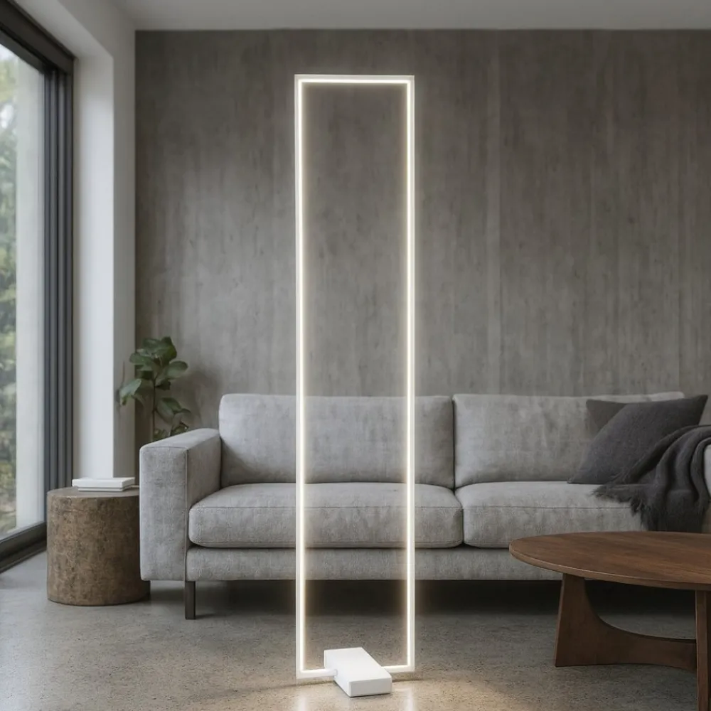 Lampade Da Terra-Ideal Lux Frame pt lampada da terra bianca led 30w 3000k