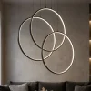 Lampadari Moderni-Ideal Lux Frame sp cerchio lampadario nero tre cerchi led 82w 3000k