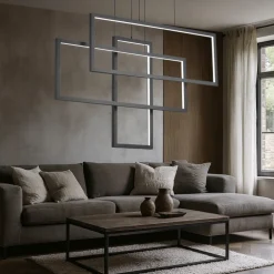 Lampadari Moderni-Ideal Lux Frame sp rettangolo lampadario particolare led 93w 3000k nero