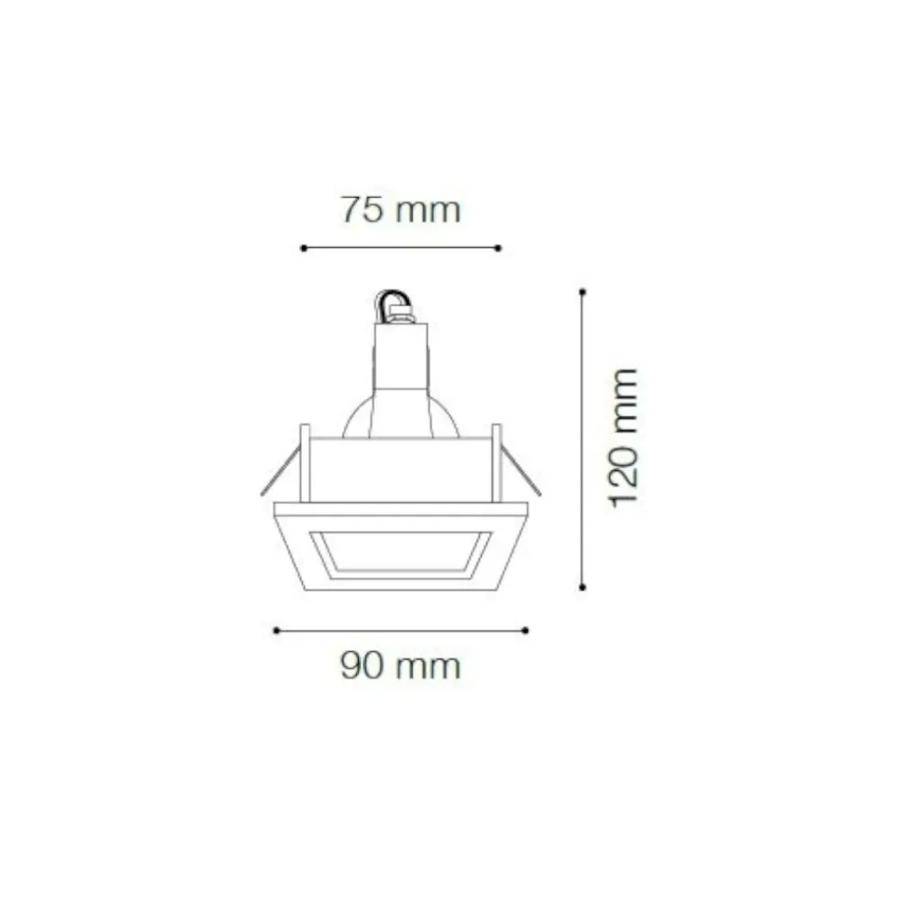 Faretti Da Incasso-Ideal Lux Funky fi alluminio faretto quadrato da incasso per controsoffitto
