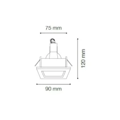 Faretti Da Incasso-Ideal Lux Funky fi faretto quadrato da incasso brunito per controsoffitto