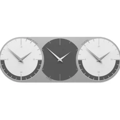 Orologi Da Parete Moderni-Selezionato da Mazzolaluce Fusi orari orologio da muro moderno grigio quarzo e bianco