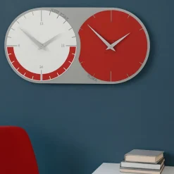Orologi Da Parete Moderni-Selezionato da Mazzolaluce Fusi orari 2 orologio da parete moderno rubino bianco grigio