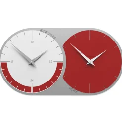 Orologi Da Parete Moderni-Selezionato da Mazzolaluce Fusi orari 2 orologio da parete moderno rubino bianco grigio
