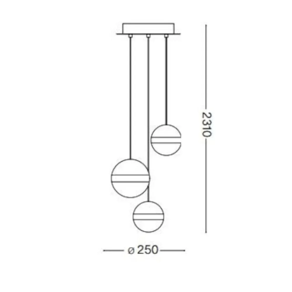 Lampadari Moderni-Ideal Lux Galaxy sp3 lampadario moderno 3 sfere vetro led