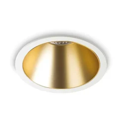 Faretti Da Incasso-Ideal Lux Game trim round bianco oro faretto da incasso soffitto 11w 3000k