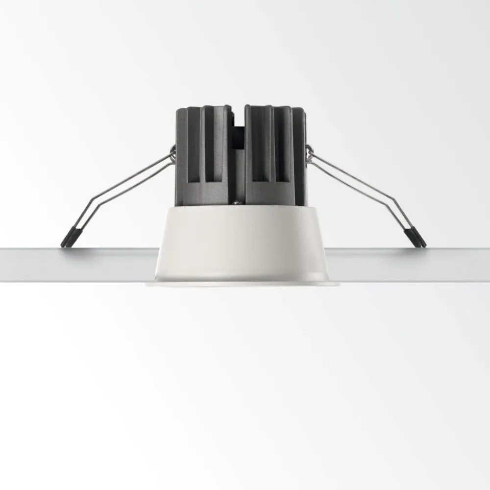 Faretti Da Incasso-Ideal Lux Game trim round bianco oro faretto da incasso soffitto 11w 3000k