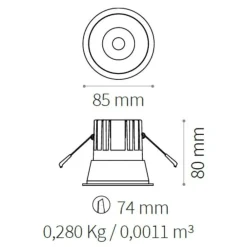 Faretti Da Incasso-Ideal Lux Game trim round bianco oro faretto da incasso soffitto 11w 3000k