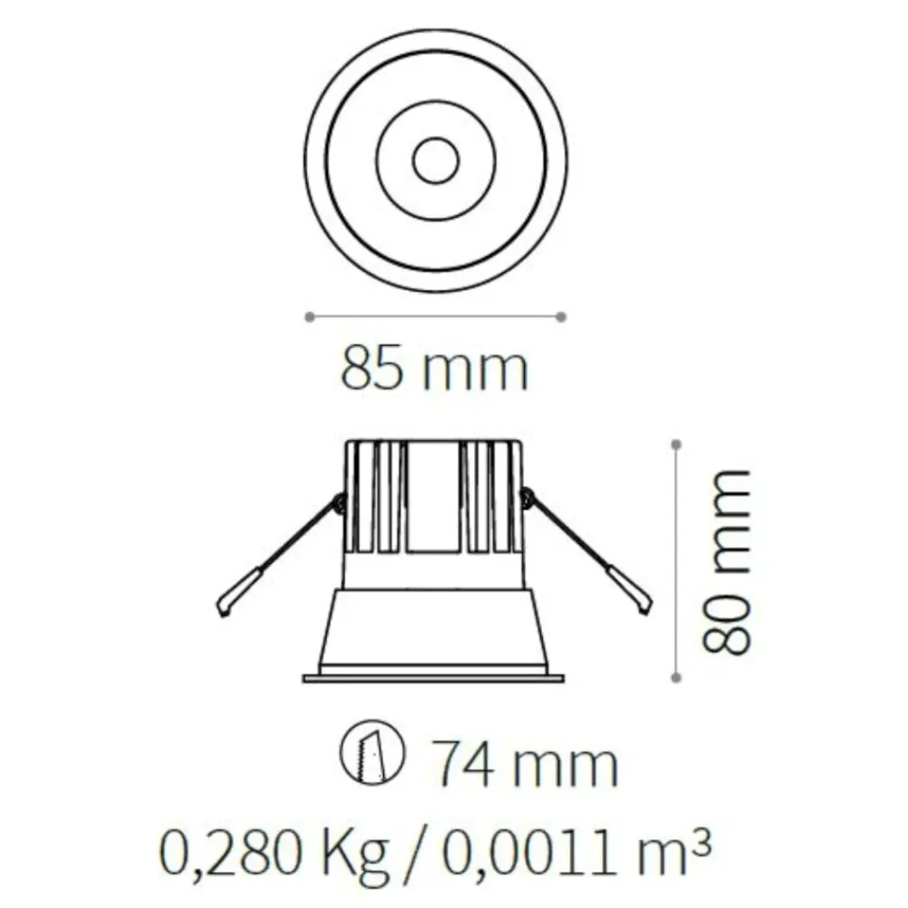 Faretti Da Incasso-Ideal Lux Game trim round bianco oro faretto da incasso soffitto 11w 3000k