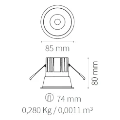 Faretti Da Incasso-Ideal Lux Game trim round faretto led incasso 11w 3000k rotondo nero