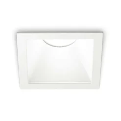 Faretti Da Incasso-Ideal Lux Game trim square faretto da incasso a led soffitto 11w 2700k quadrato bianco