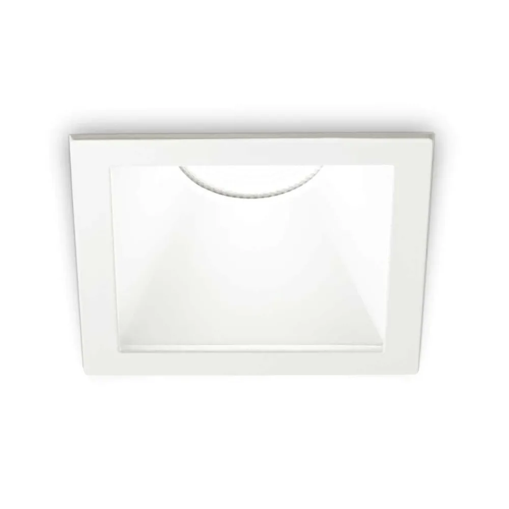 Faretti Da Incasso-Ideal Lux Game trim square faretto da incasso a led soffitto 11w 2700k quadrato bianco