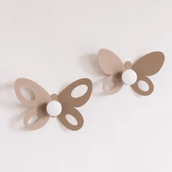 Appendiabiti Da Parete-Selezionato da Mazzolaluce Ganci appendiabiti a parete farfalle beige