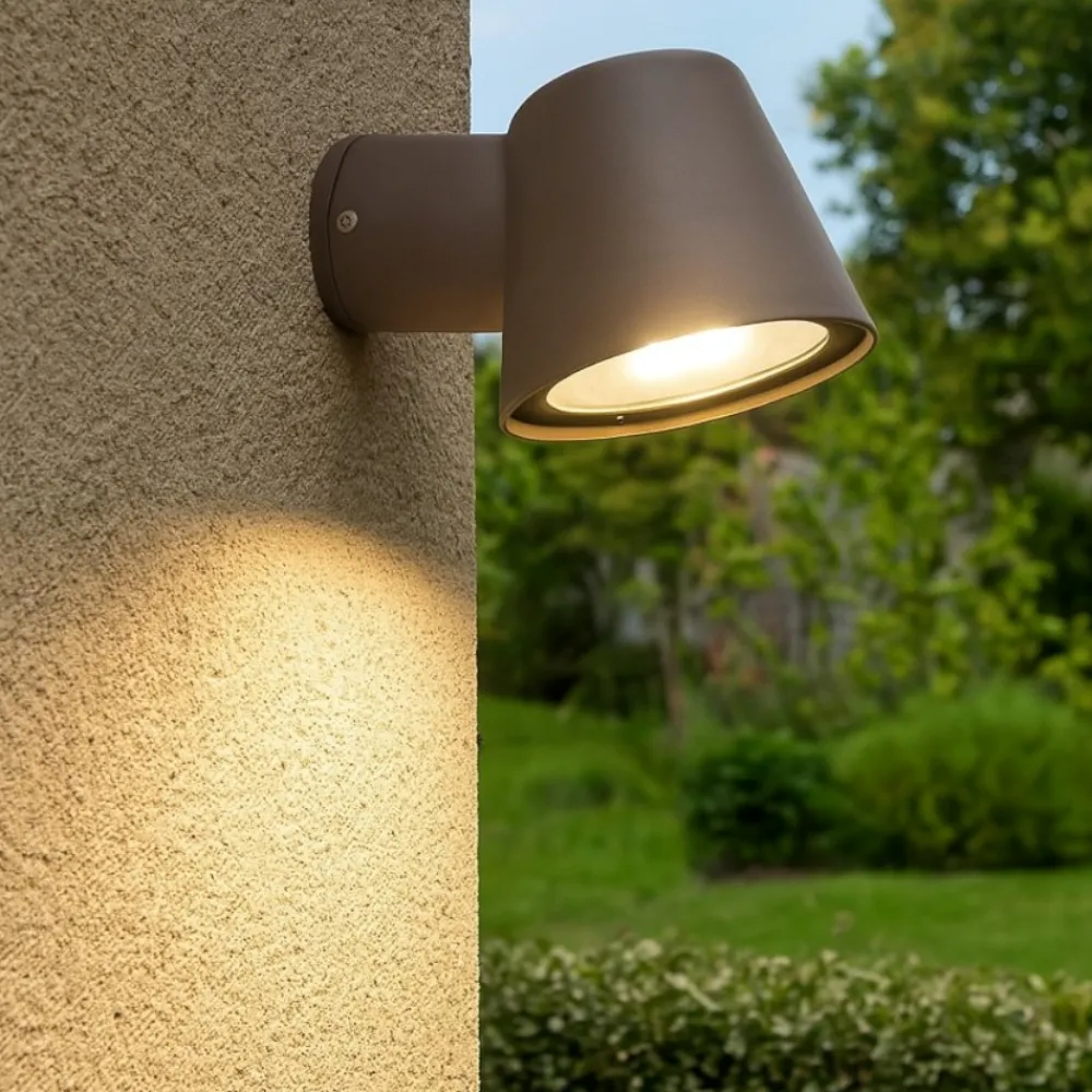 Applique Da Esterno-Ideal Lux Gas ap1 applique per esterno ip43 marrone coffee orientabile