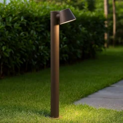 Lampioni Da Giardino-Ideal Lux Gas pt1 lampione per esterni giardino marrone ip43