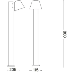 Lampioni Da Giardino-Ideal Lux Gas pt1 lampione per esterni giardino marrone ip43