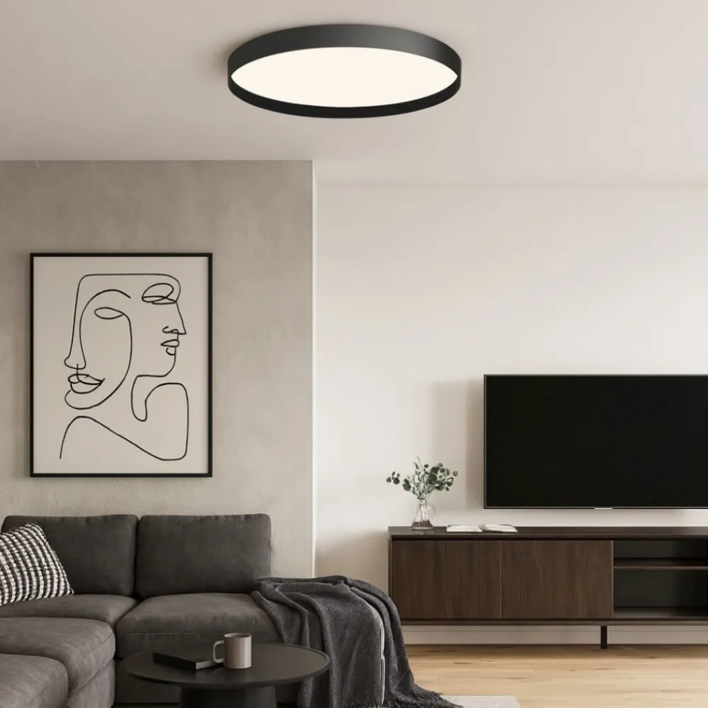 Plafoniere Moderne-Gea Luce acelia plafoniera moderna led 30w da 3000k a 4000k nera