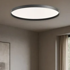 Plafoniere Moderne-Gea Luce acelia plafoniera moderna led 50w da 3000k a 4000k nera tonda