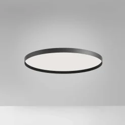 Plafoniere Moderne-Gea Luce acelia plafoniera moderna led 50w da 3000k a 4000k nera tonda
