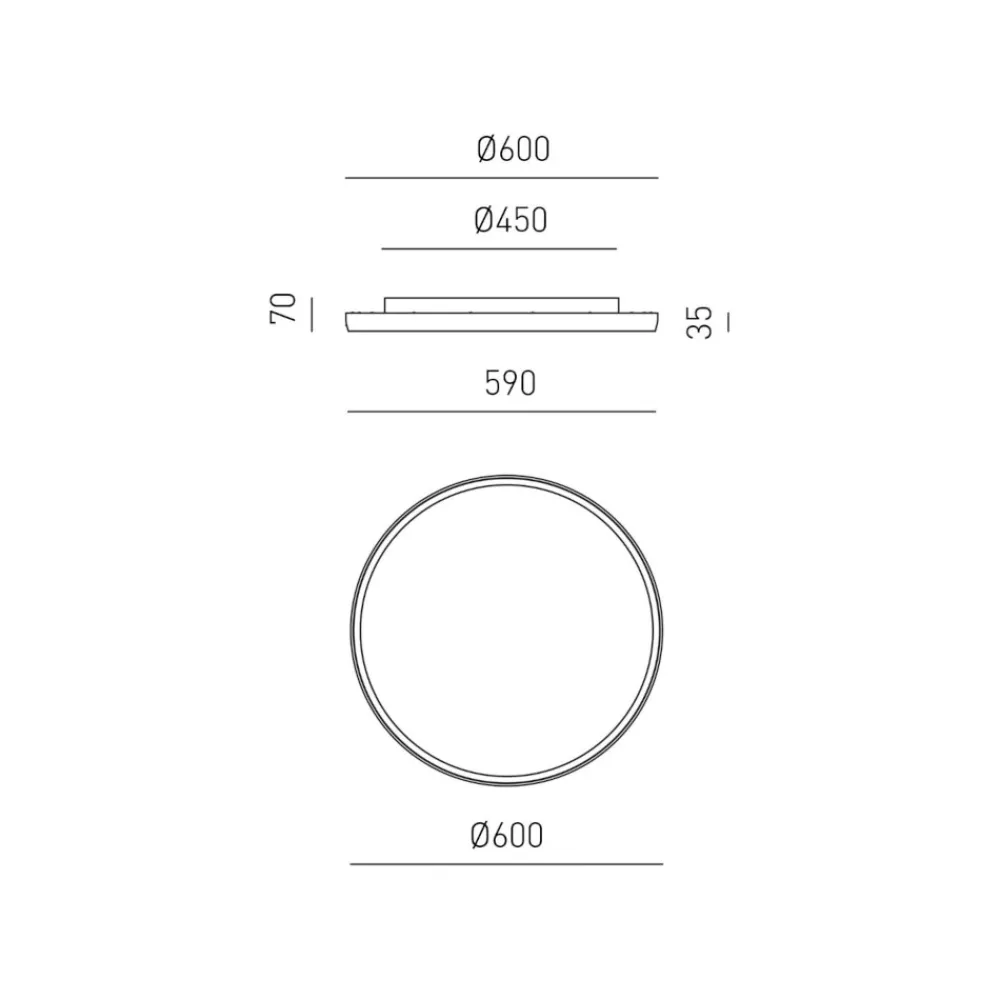 Plafoniere Moderne-Gea Luce acelia plafoniera moderna led 50w da 3000k a 4000k nera tonda