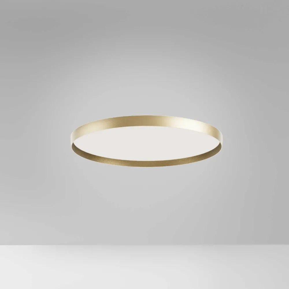 Plafoniere Moderne-Gea Luce acelia plafoniera moderna led 40w da 3000k a 4000k colore oro