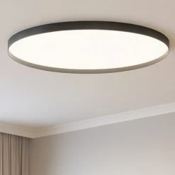 Plafoniere Moderne-Gea Luce acelia plafoniera moderna led 76w da 3000k a 4000k nera sottile