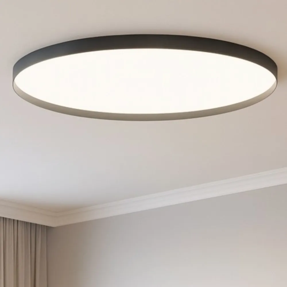 Plafoniere Moderne-Gea Luce acelia plafoniera moderna led 76w da 3000k a 4000k nera sottile