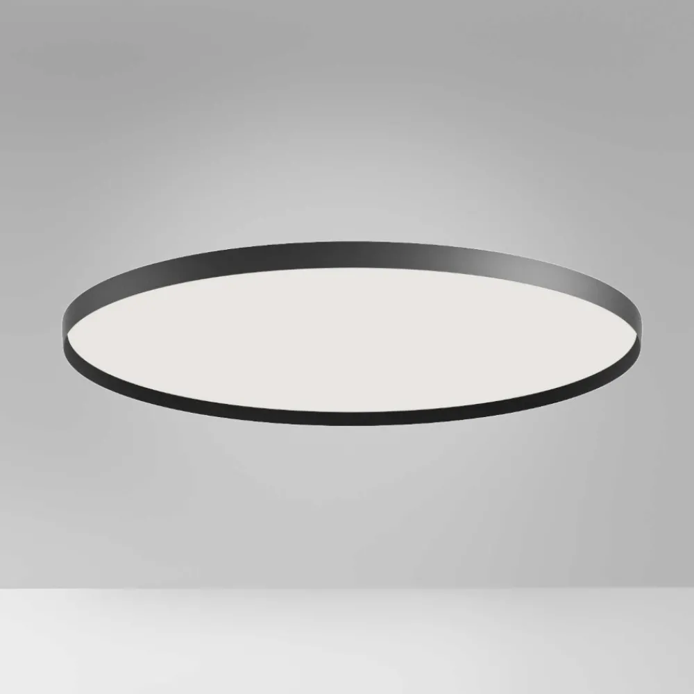 Plafoniere Moderne-Gea Luce acelia plafoniera moderna led 76w da 3000k a 4000k nera sottile