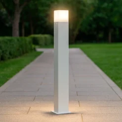 Lampioni Da Giardino-Gea Luce adipi lampione da giardino moderno quadrato bianco