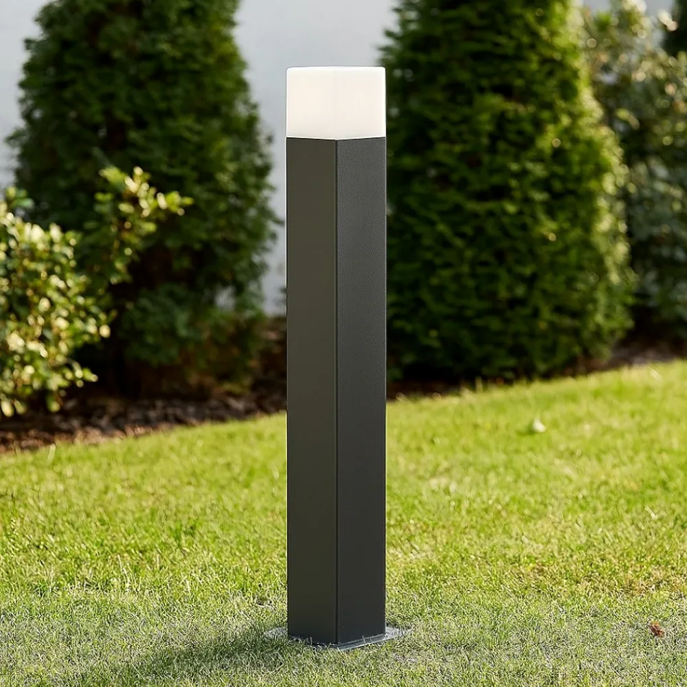Lampioni Da Giardino-Gea Luce aditi lampione da giardino antracite moderno quadrato