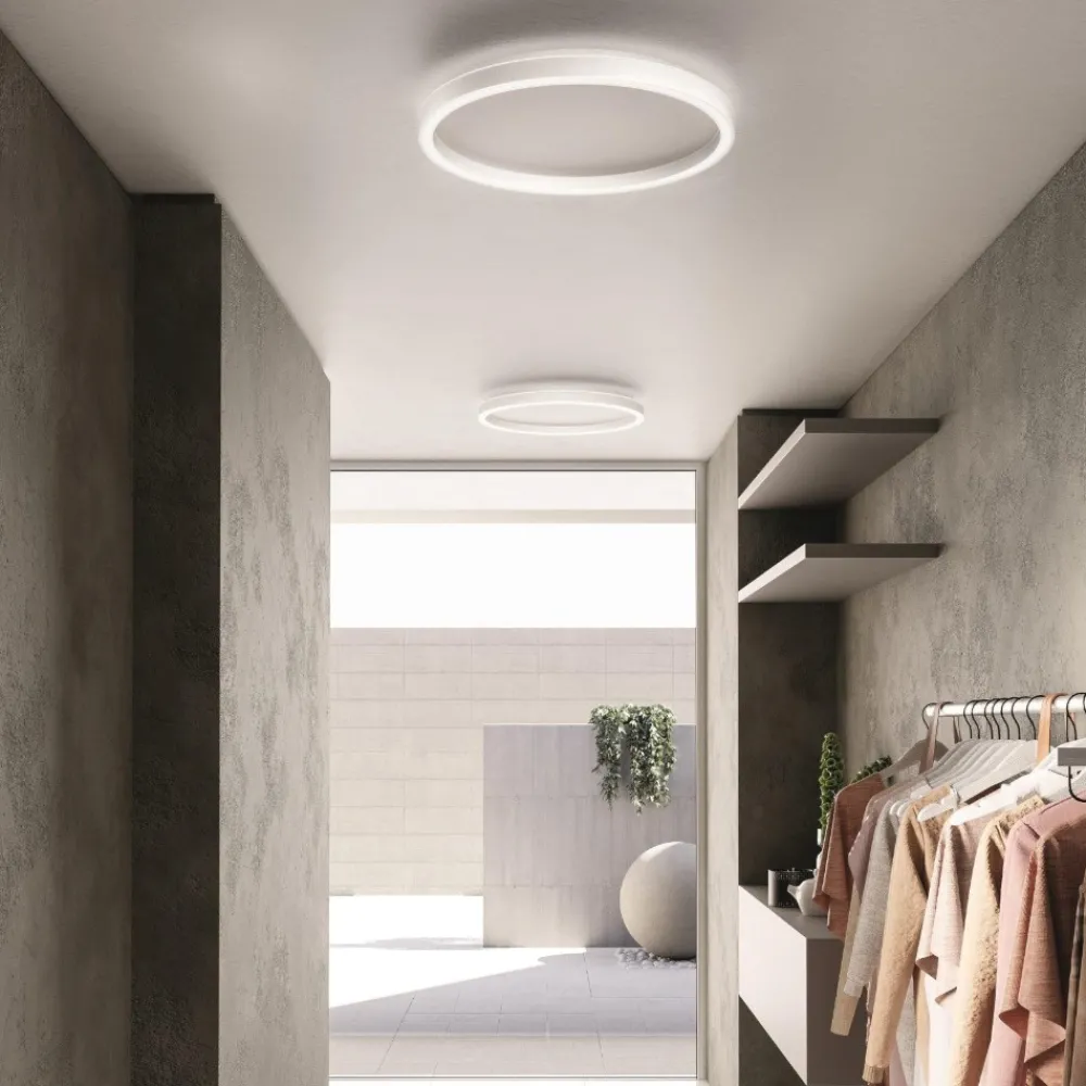 Plafoniere Moderne-Gea Luce aela bianco plafoniera da cucina led 3000k 4000k