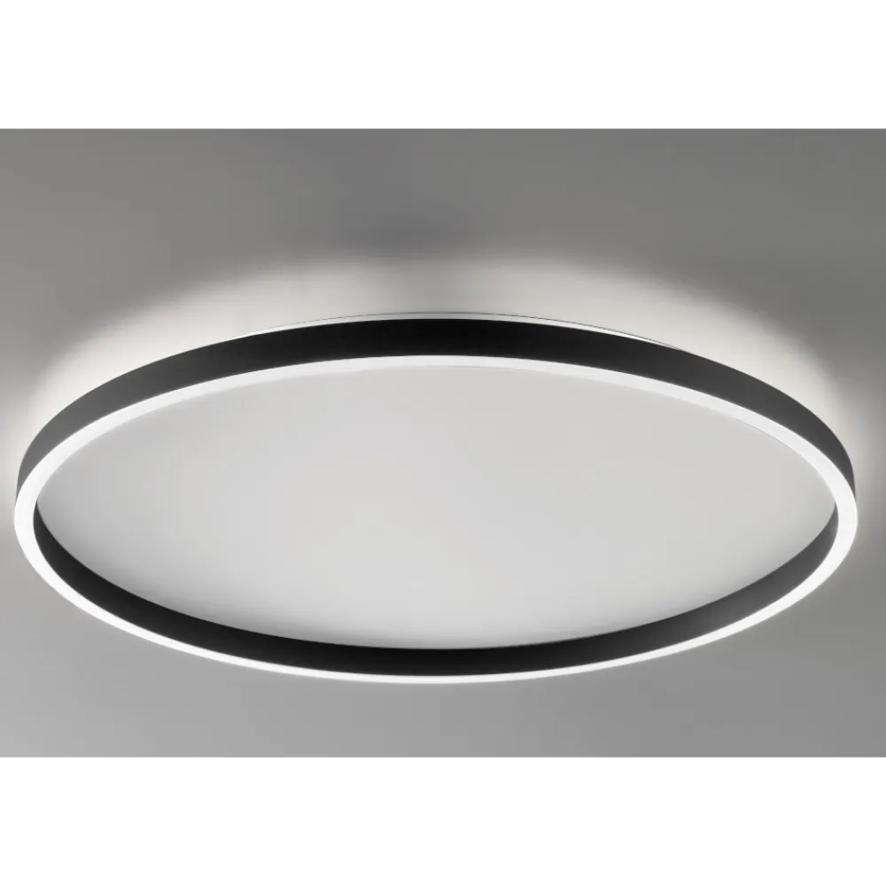 Plafoniere Moderne-Gea Luce aela nero plafoniera led 72w 3000k 4000k tonda
