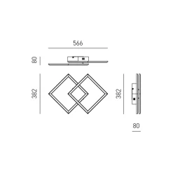 Applique Da Parete-Gea Luce afrodite applique da parete led 28w 3000k colore oro