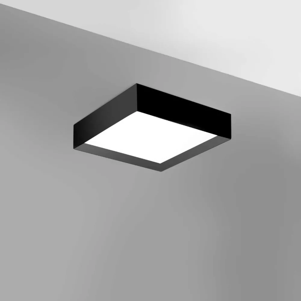 Plafoniere Moderne-Gea Luce aoi plafoniera moderna led 30w da 3000k a 4000k nera