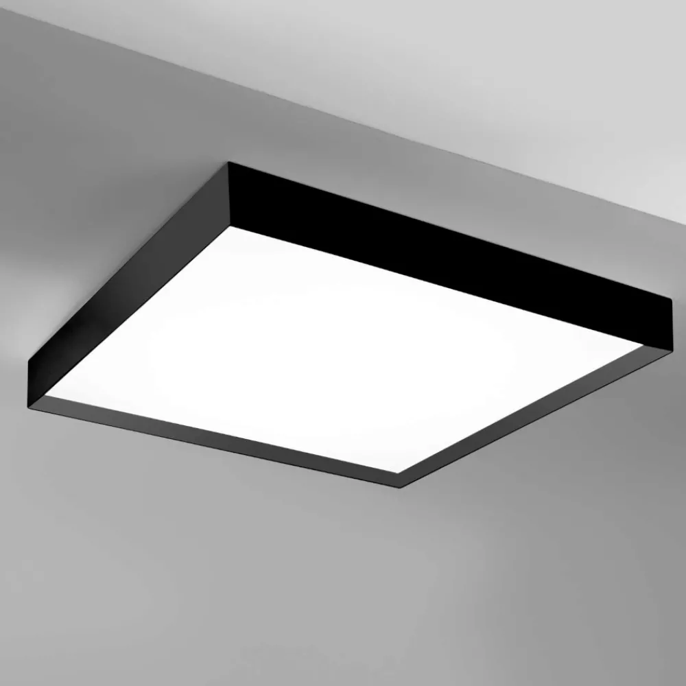Plafoniere Moderne-Gea Luce aoi plafoniera moderna led 80w da 3000k a 4000k nera quadrata