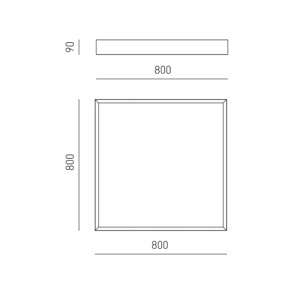 Plafoniere Moderne-Gea Luce aoi plafoniera moderna led 80w da 3000k a 4000k nera quadrata