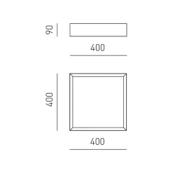 Plafoniere Moderne-Gea Luce aoi plafoniera moderna led 30w da 3000k a 4000k quadrata