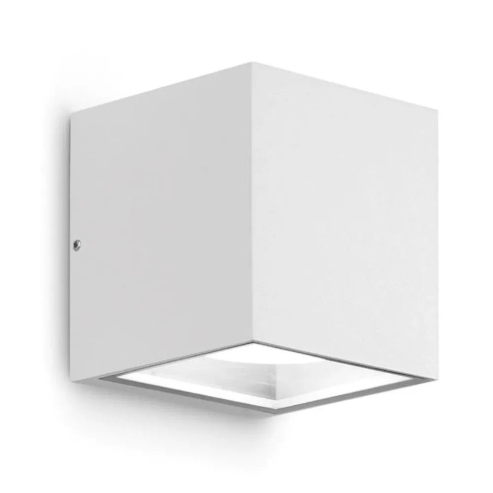 Applique Da Esterno-Gea Luce apo applique da esterno cubo bianco