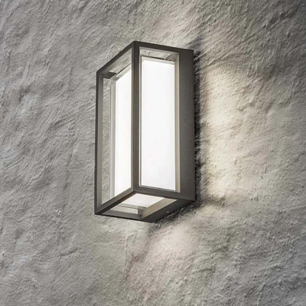 Applique Da Esterno-Gea Luce applique da esterno ip65 antracite led cct