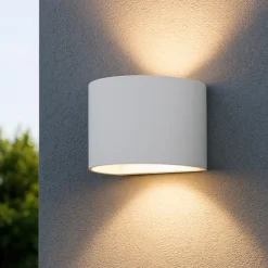 Applique Da Esterno-Gea Luce applique da esterno ip54 bianca 10w led 3000k