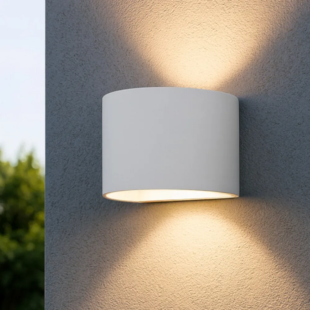 Applique Da Esterno-Gea Luce applique da esterno ip54 bianca 10w led 3000k