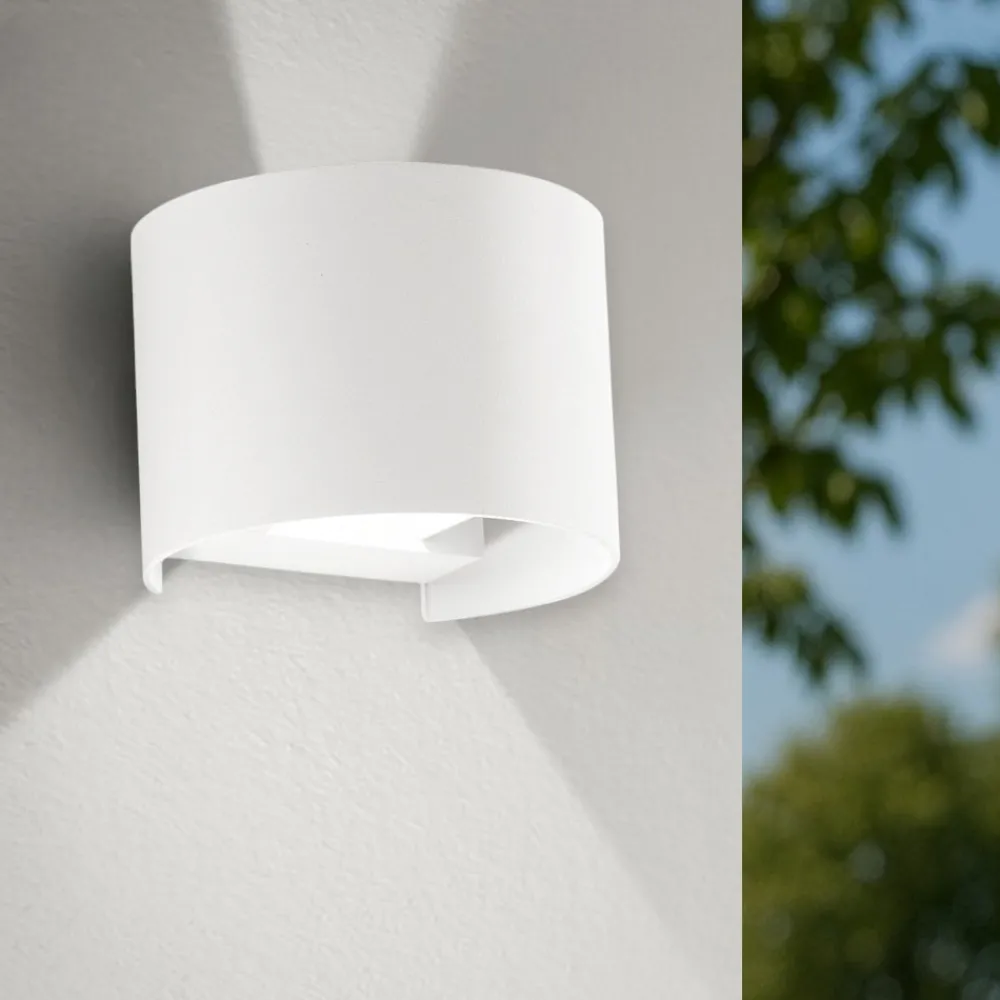 Applique Da Esterno-Gea Luce applique da esterno ip54 bianca 10w led 3000k