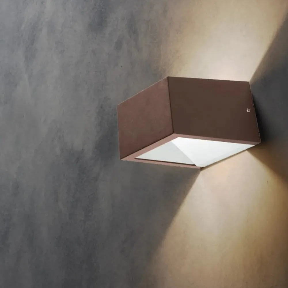 Applique Da Esterno-Gea Luce applique per esterno ip54 marrone led cct