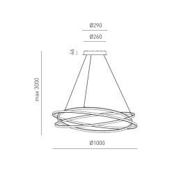 Lampadari Moderni-Gea Luce atia lampadario moderno led 120w 3000k nero da salotto