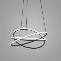 Lampadari Moderni-Gea Luce atia lampadario moderno led 100w 3000k nero per soggiorno