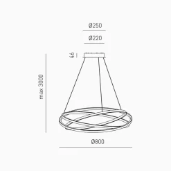 Lampadari Moderni-Gea Luce atia lampadario moderno led 100w 3000k nero per soggiorno
