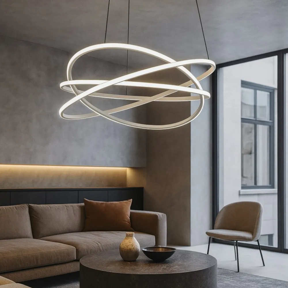 Lampadari Moderni-Gea Luce atia lampadario moderno led 100w 3000k per salotto